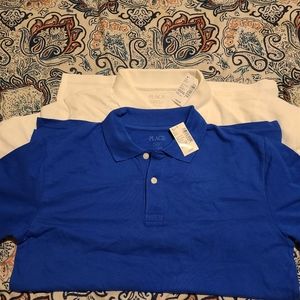 1 blue & 1 white XL husky polo shirts